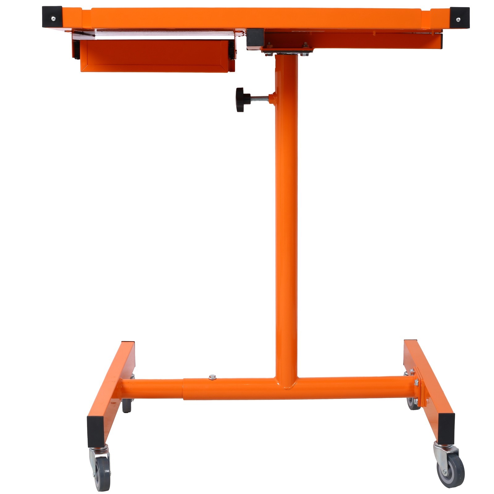 Portable Adjustable Garage Table 220lb Cap Orange Steel Drawer Casters