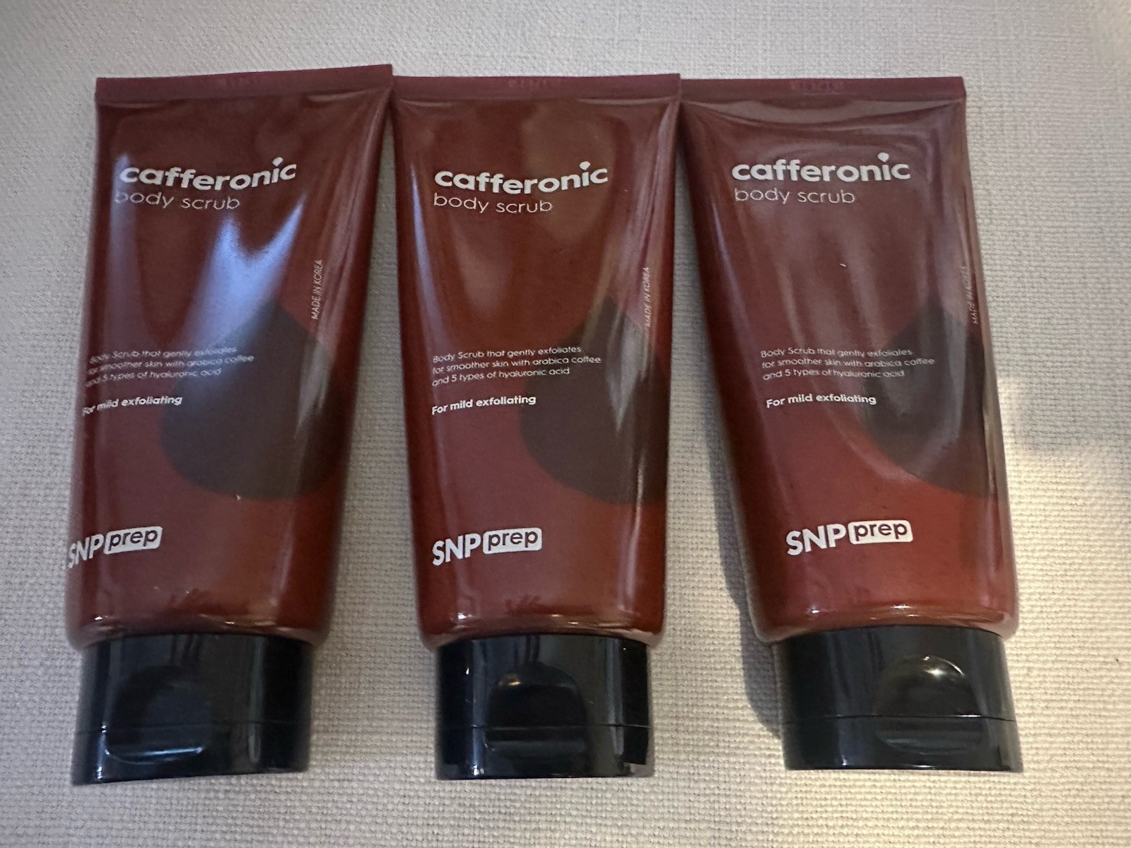 3X - SNP Cafferonic Body Scrub 180ml (6.08oz) Mild Exfoliating Korea Skin Care