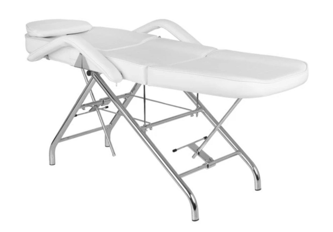 Stationary Facial Bed – White – Used – Sturdy & Comfortable