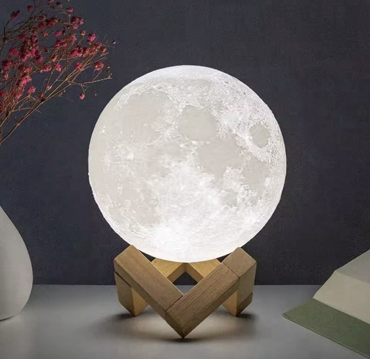 3D Moon Lamp LED Touch Night Light Romantic Bedroom Decor Gift