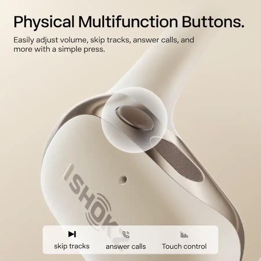 ✅ SEALED: Shokz OpenFit 2 Earbuds Open-Ear Design · True Wireless · Beige ✅