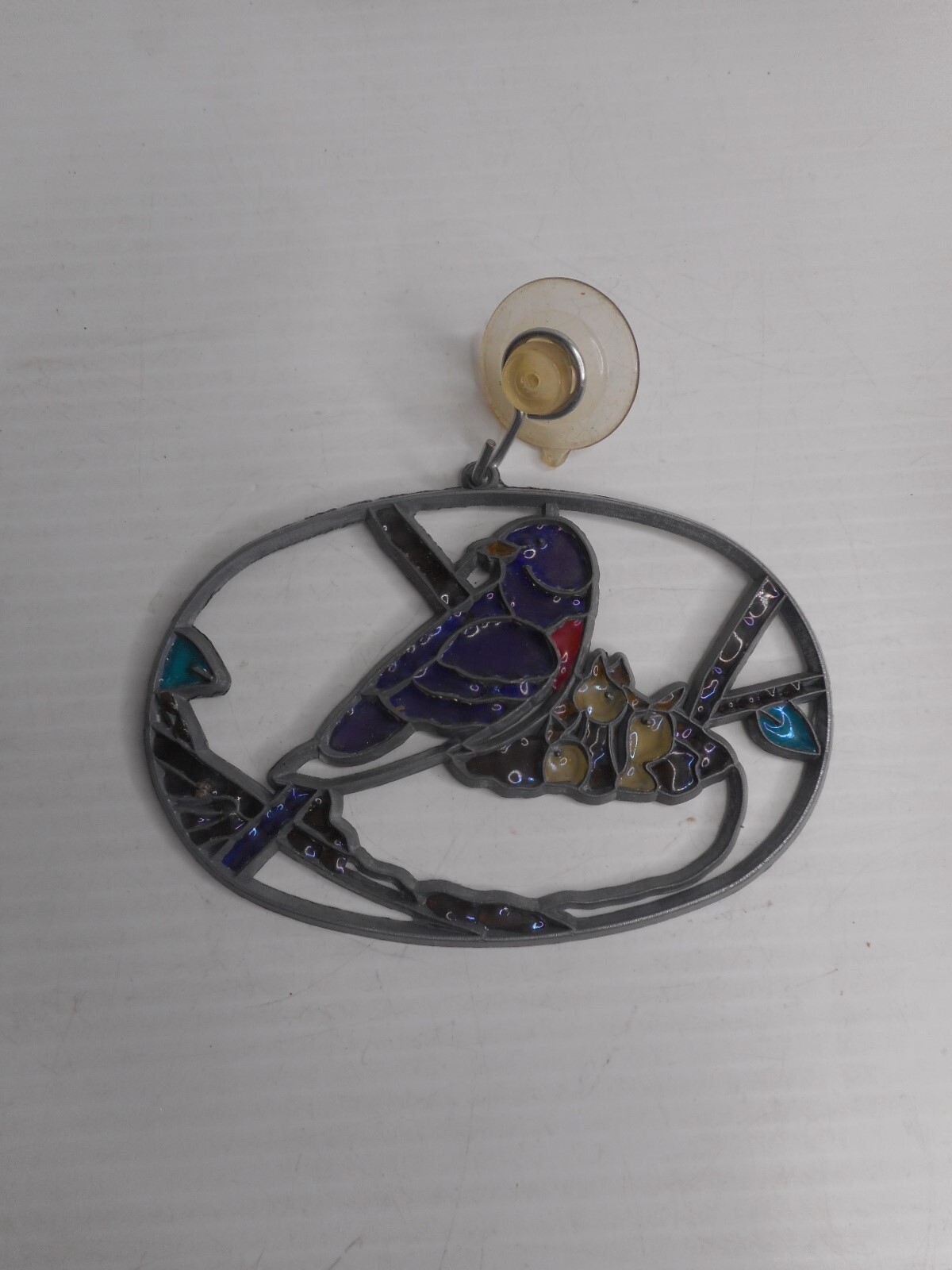 Bird feeding chicks Sun Catcher Ornament Resin  4.75 Wide x 3.25 High