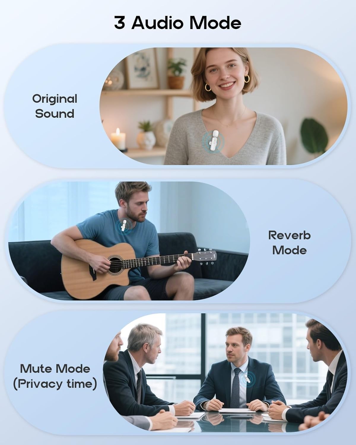 Wireless Mini Microphone Compatible With iPhone -2Pack Lavalier bluetooth Mic