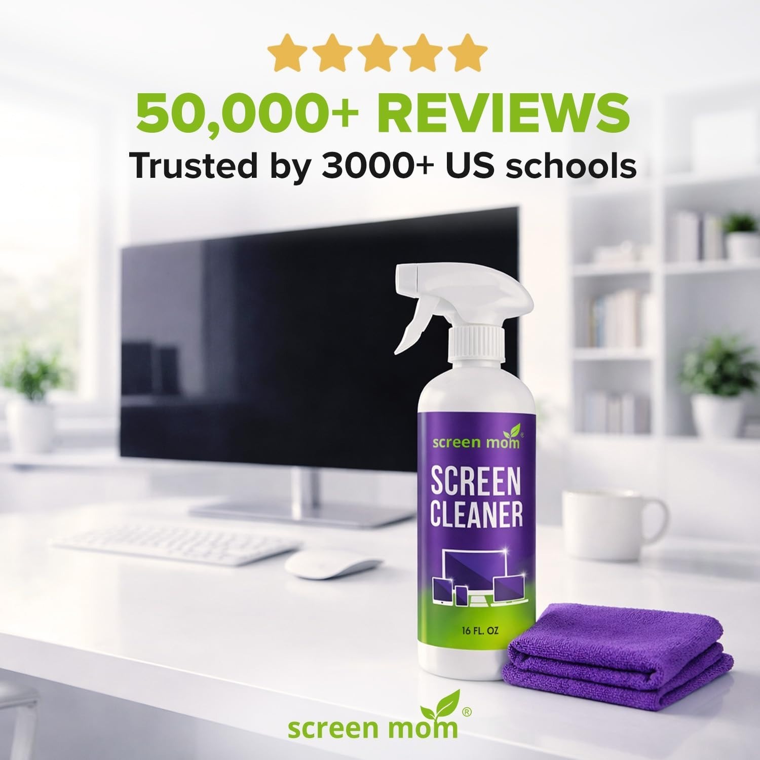 Screen Mom Screen Cleaner Spray 16oz for TV, Laptop, & Computer