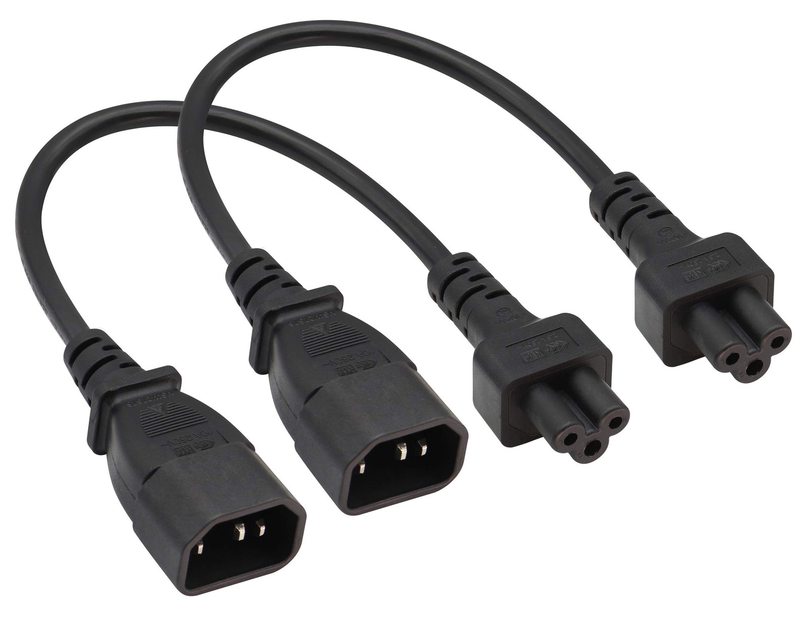(2 Pack) C14 to C5 AC Cable, 10A 125V IEC 3Pole Male to Female Power Adapter,...