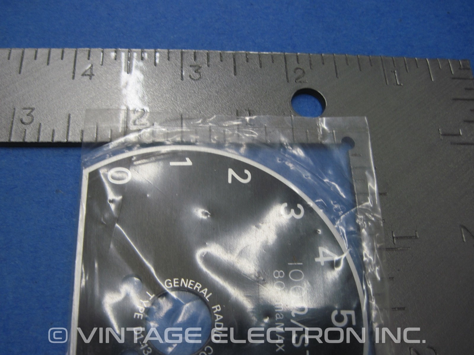 (1) NOS - GENERAL RADIO Decade Dial Plate For Resistor Boxes - 100 Ohm/Step