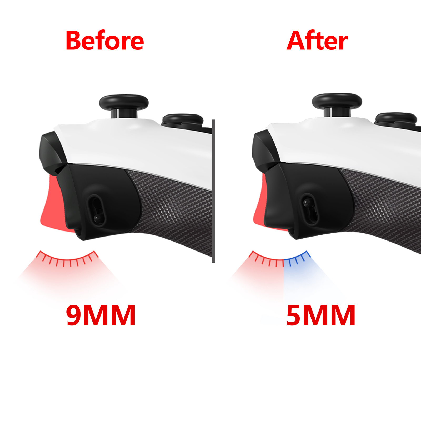 Anti-Slip Side Rails Grips Trigger Stop Kit for Xbox Series X/S Controller Black