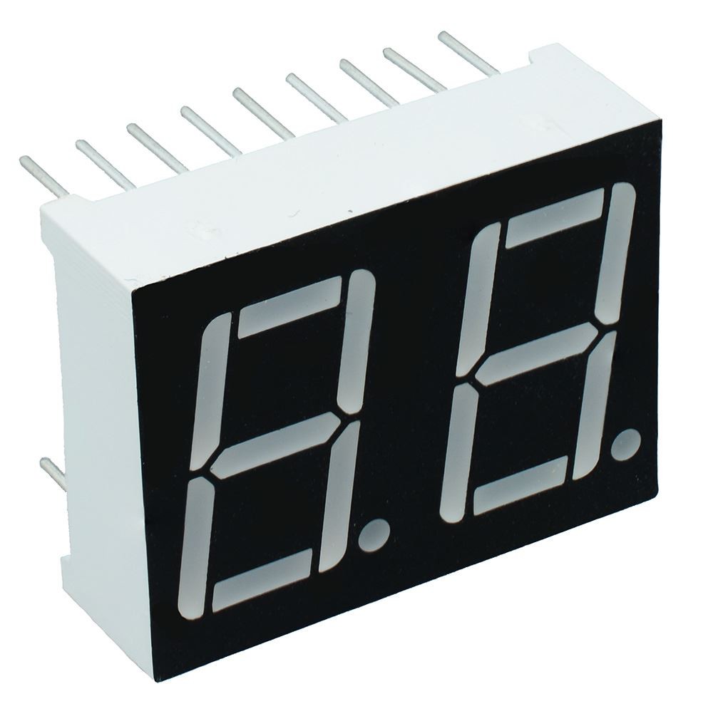2 x Green 0.56" 2-Digit Seven Segment Display Cathode LED