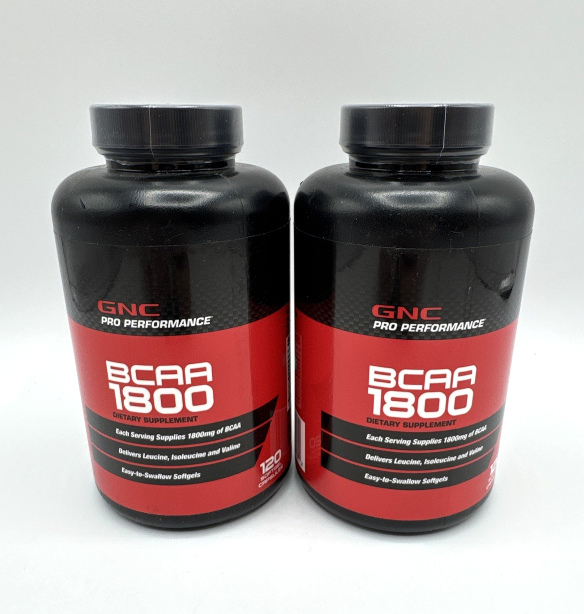 GNC  PRO PERFORMANCE BCAA 120 Softgel Capsules X2 Bottles