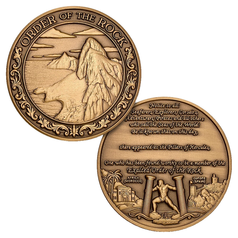 NAVY ORDER OF THE ROCK STRAIT OF GIBRALTAR 1.75" CHALLENGE COIN