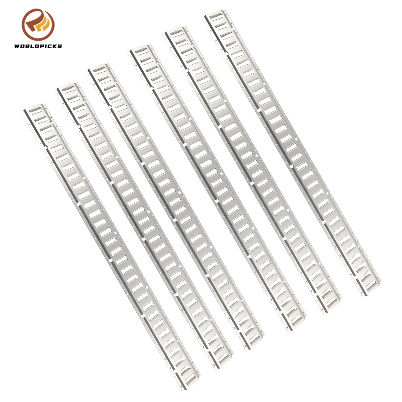 5' E Track Tie Down Rail 6 Pieces, Silver Galvanized, Universal Cargo Rail