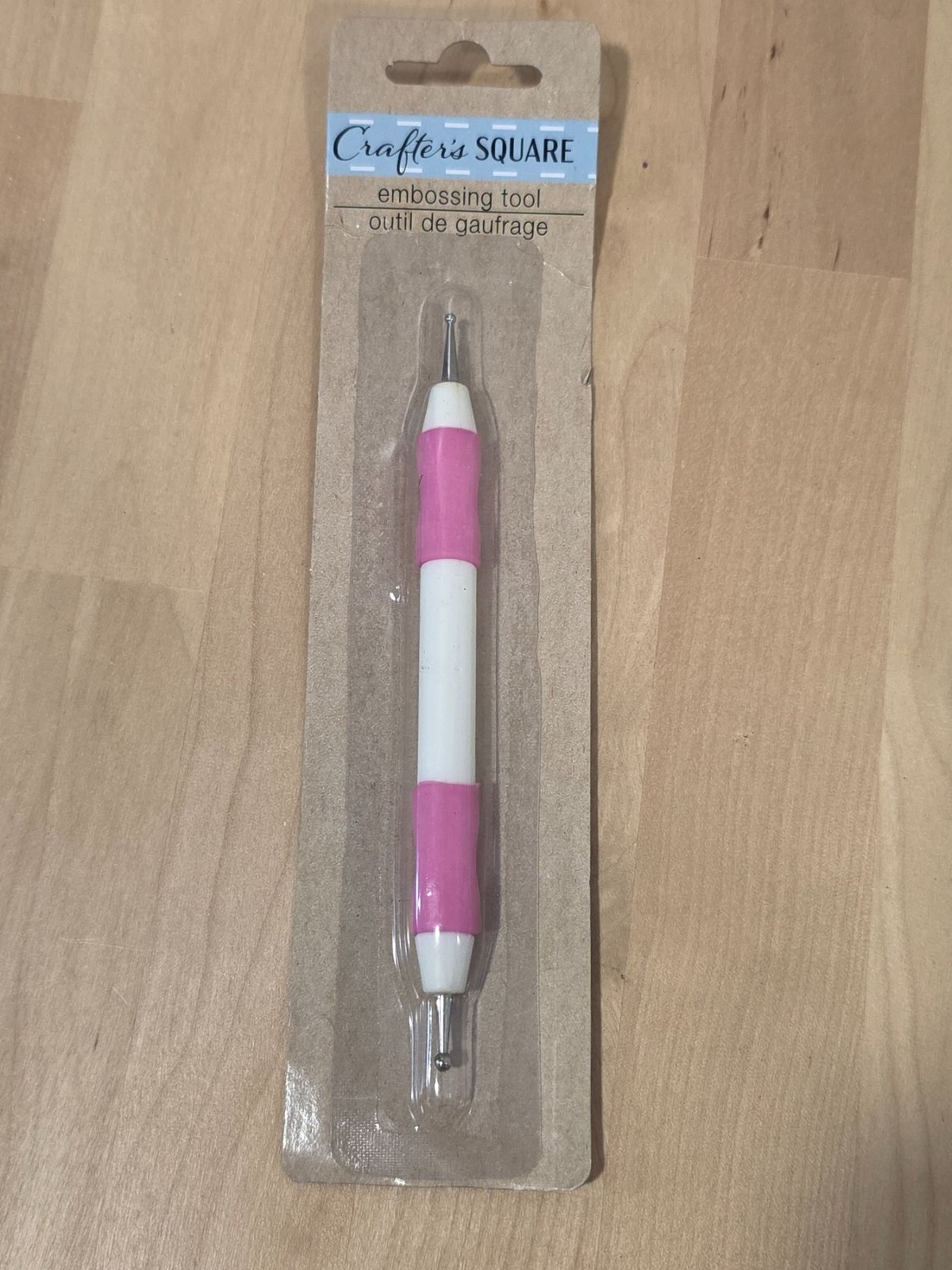 Crafter's Square Embossing Tool Double Ended Pink and White
