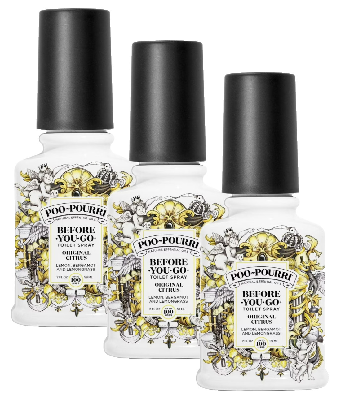 (3 pack) Poo-Pourri Original Citrus Before-You-Go Toilet Spray, 2 fl oz