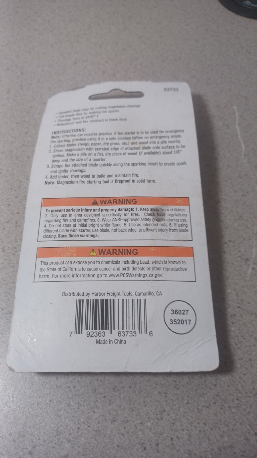New in Pack Magnesium Fire Starter Key Chain Stone #63733