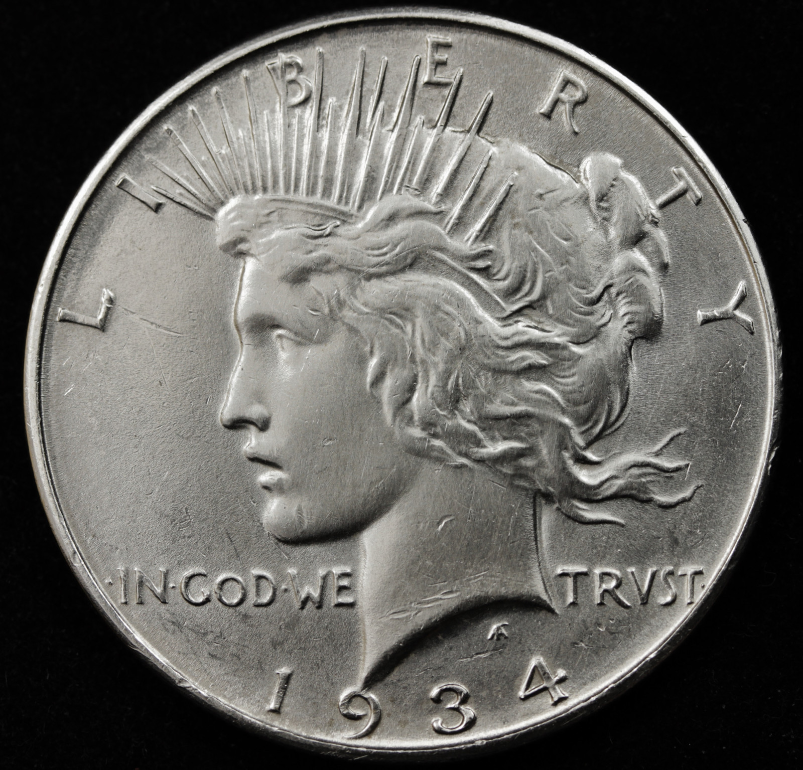 1934-D Peace Silver Dollar | Nice About Uncirculated AU | Inv A