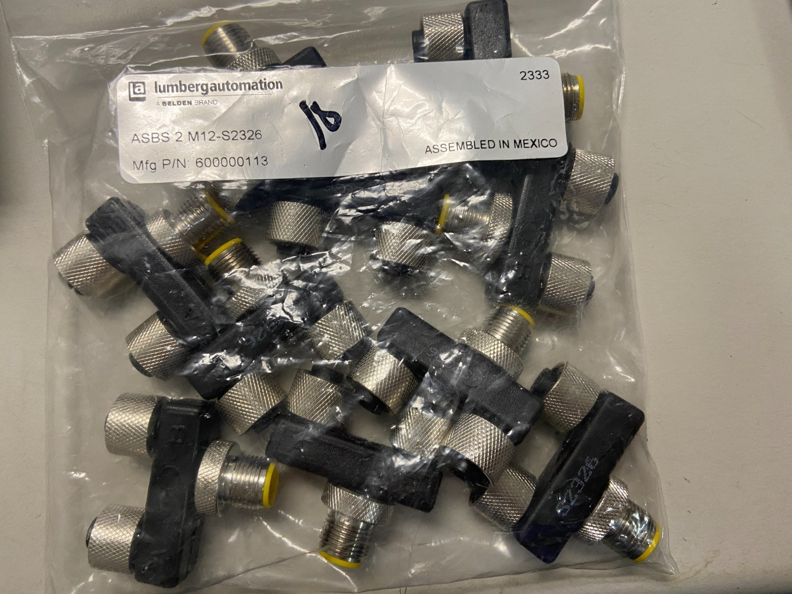 (10) NEW Belden Lumberg ASBS 2 M12-S2326 Splitter Male to 2 Female - 4 Pin, M12