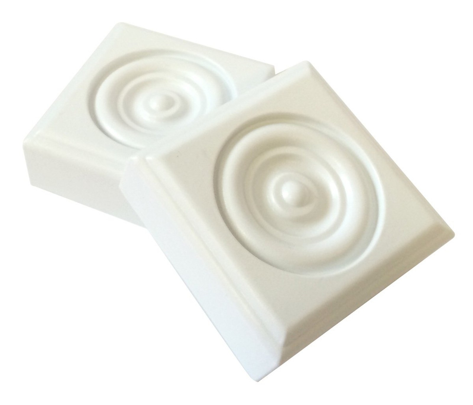 2 Piece Minute Molding Classic Plastic Block Rosette (2-3/4 in.) for Interior...