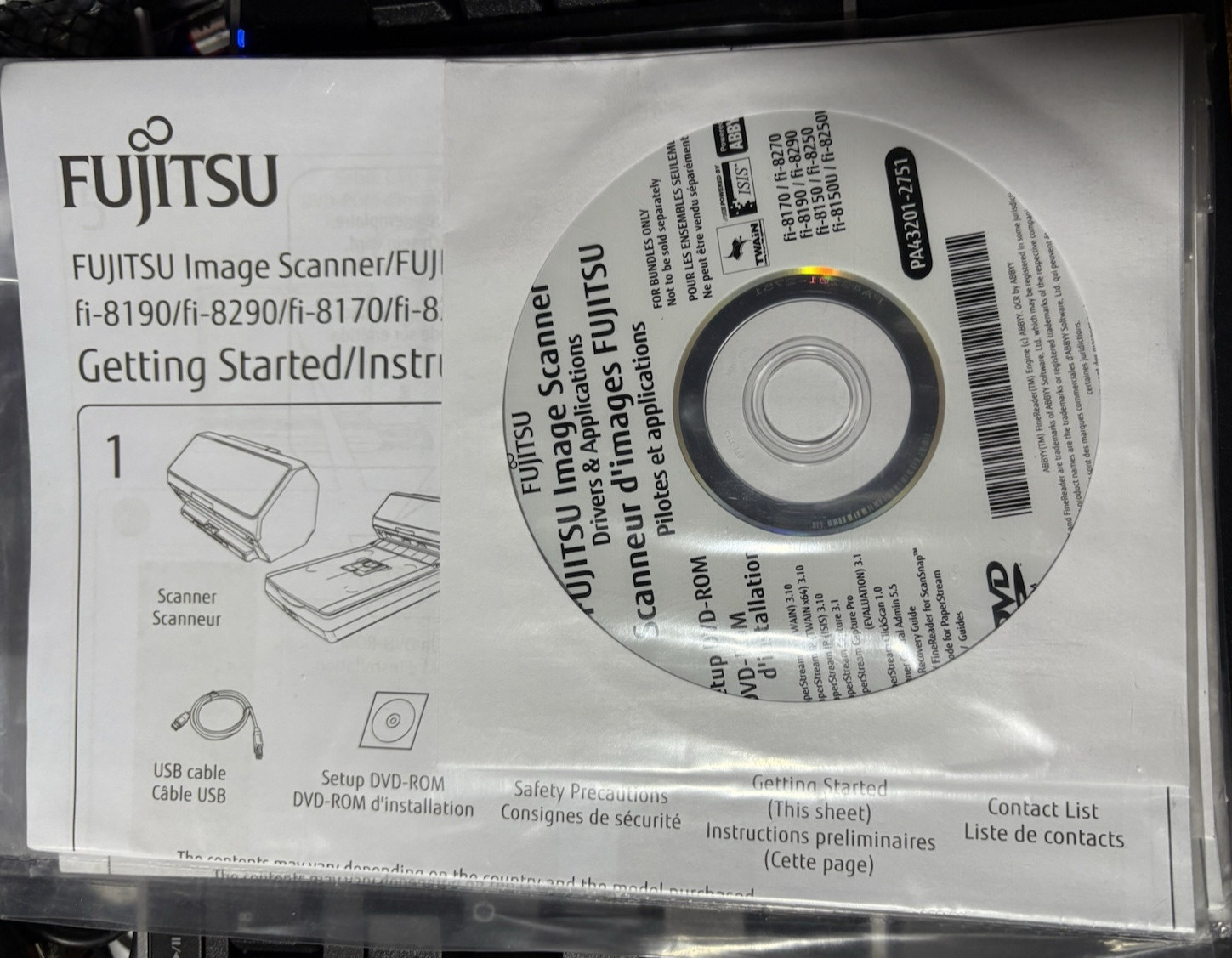 Fujitsu fi-8170 fi-8270 fi-8190 fi-8290 fi-8150 fi-8250 fi-8150u fi-8250u DVD