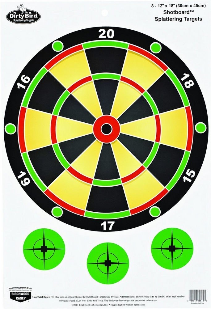Birchwood Casey Dirty Bird 12 x 18-Inch Shotboard Target 8 Targets - 35562