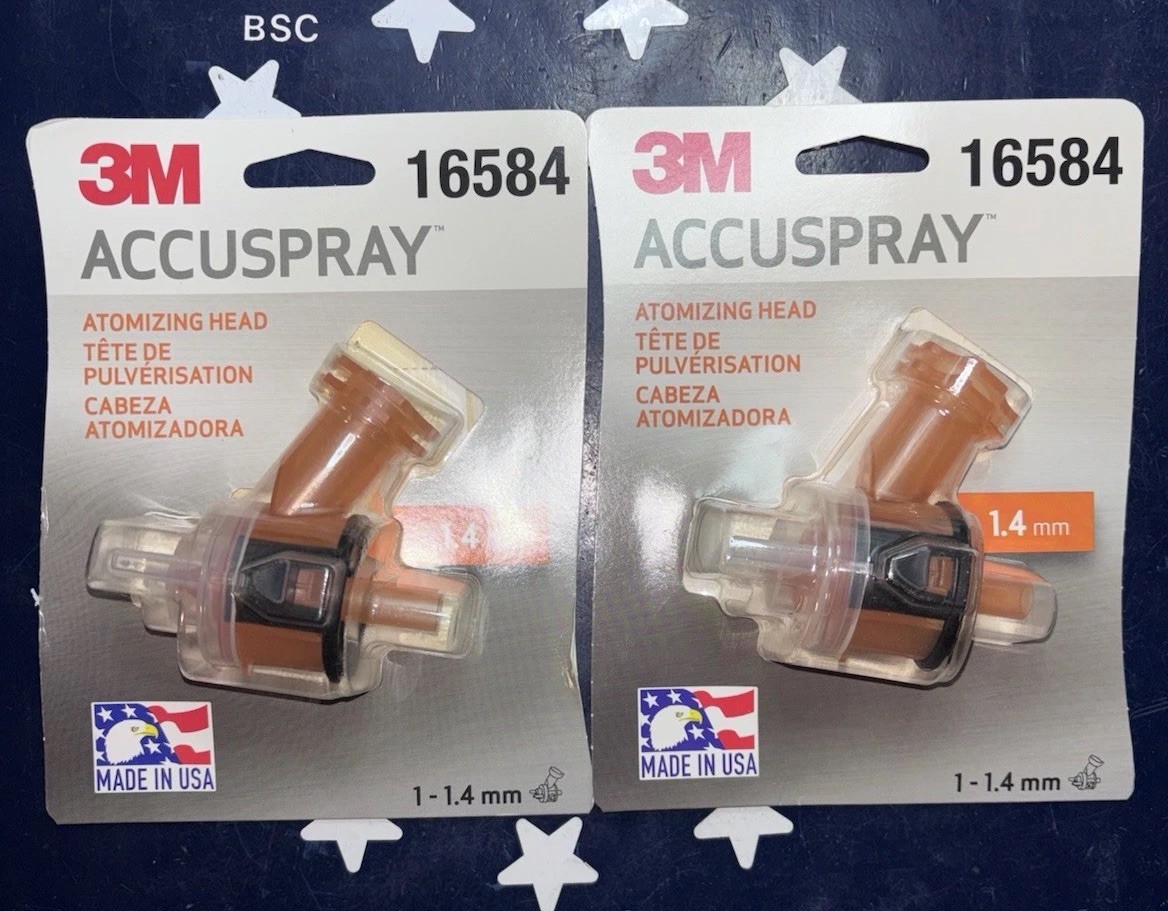 2 Packs 3M 16584 1 - 1.4mm Orange Accuspray Atomizing Head USA   TWO PACKS