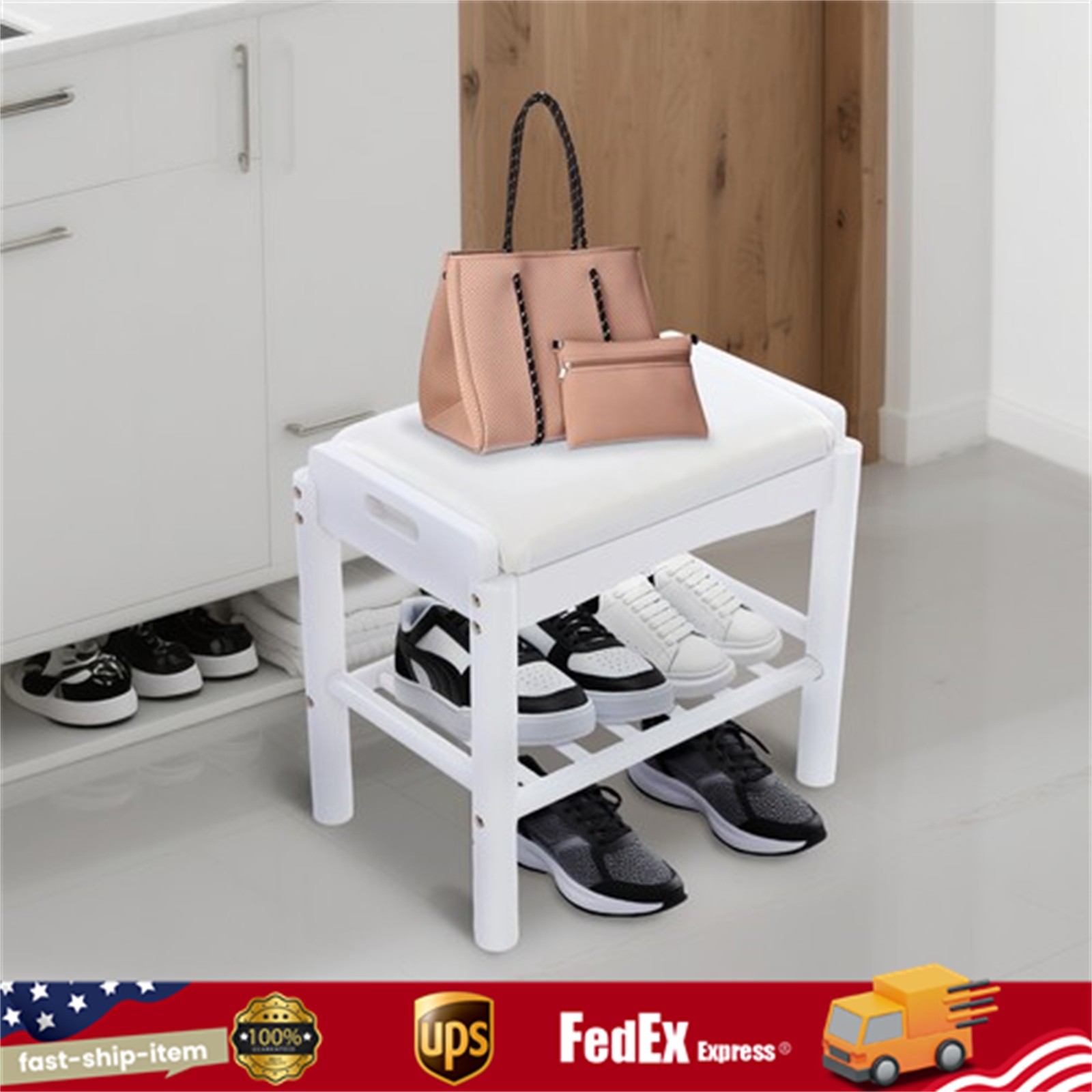 Shoe Storage Bench for Entryway, Shoe Bench with Cushion, Shoe Storage Bench