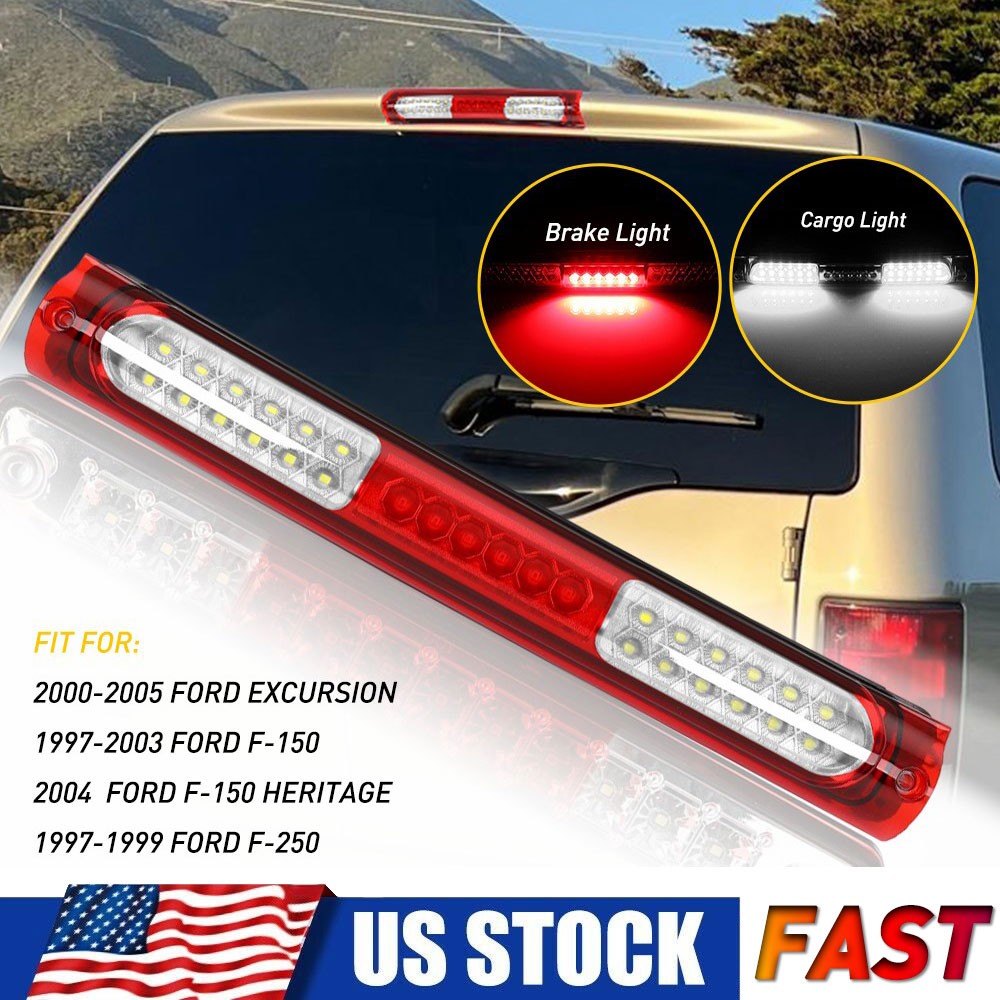 For 97-03 FORD F150 3rd Third Brake Light LED Red Rear Reverse Tail Cargo Lamp