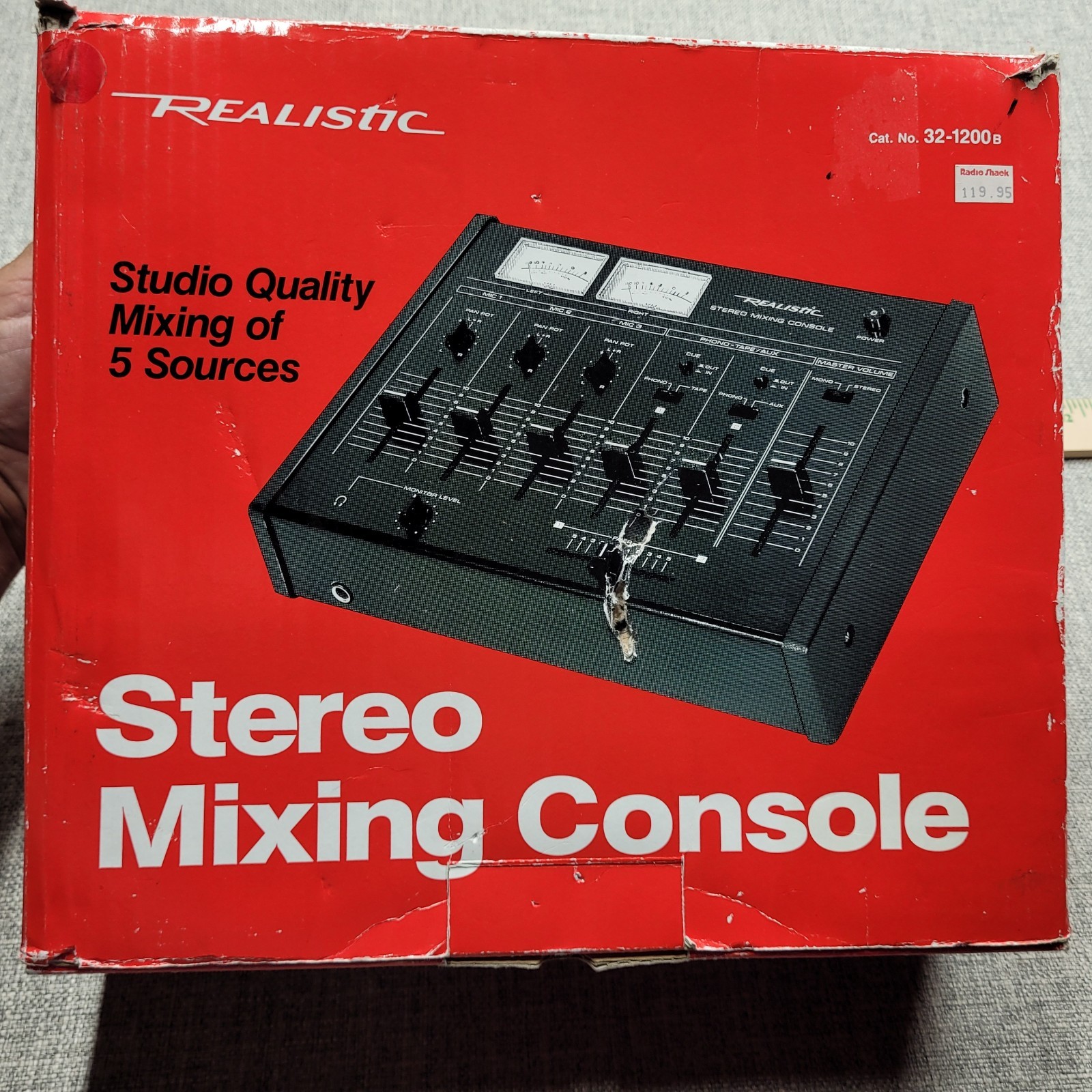 Realistic 32-1200B Stereo Mixing Console Mixer w Original Box Tested Working