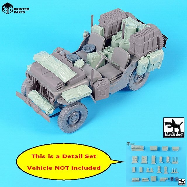 Black Dog 1/16 120mm Stowage & Accessories #2 SAS Willys MB Jeep (Takom) T16020