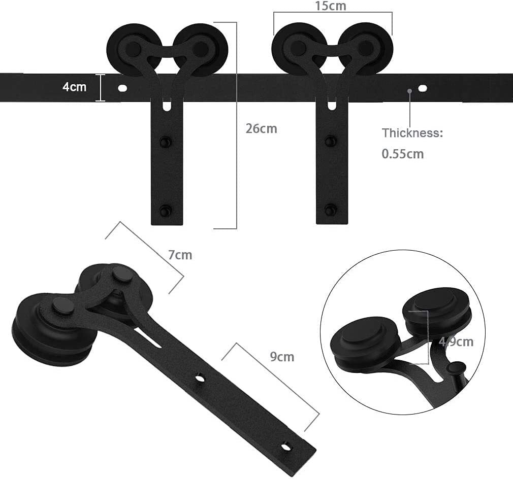 4-20FT Rustic Sliding Barn Wood Door Hardware Track Kit For Single/Double Doors