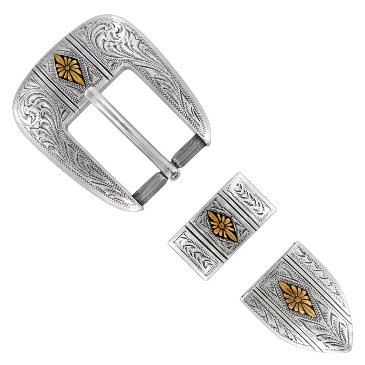 Western Antique Engraved Buckle replacement Belt Buckle Set fits 1" (25mm) Strap