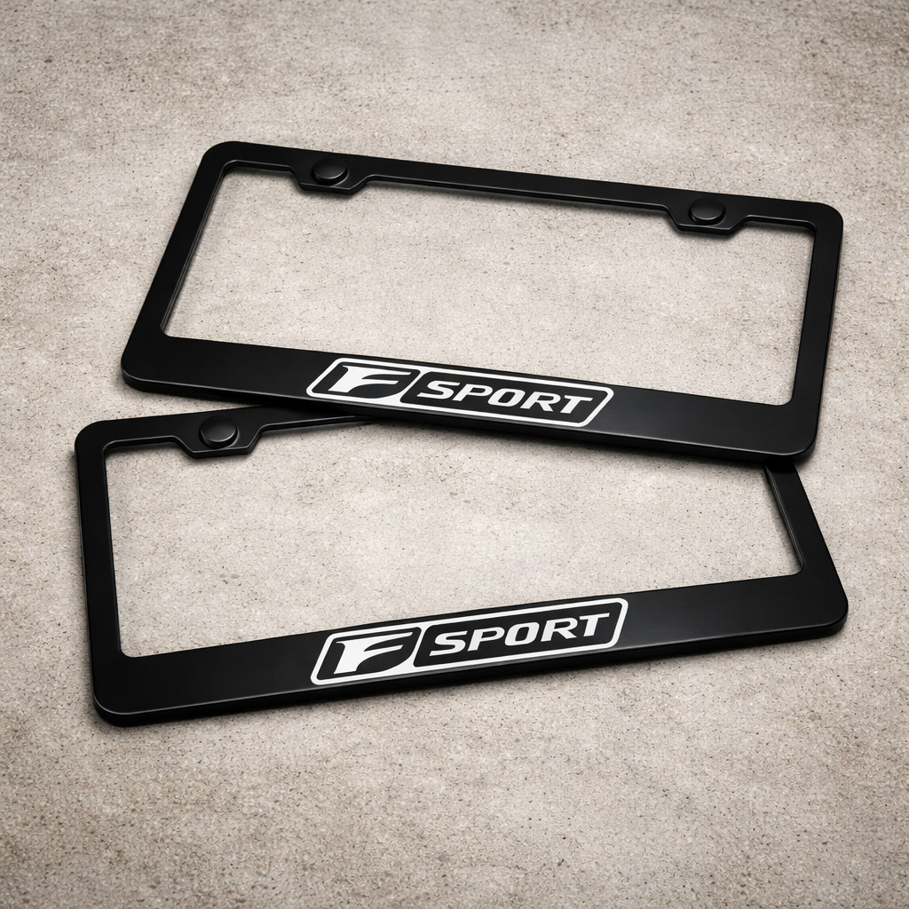 2X F Sport Lexus Stainless Steel Metal Finished License Plate Frame Holder
