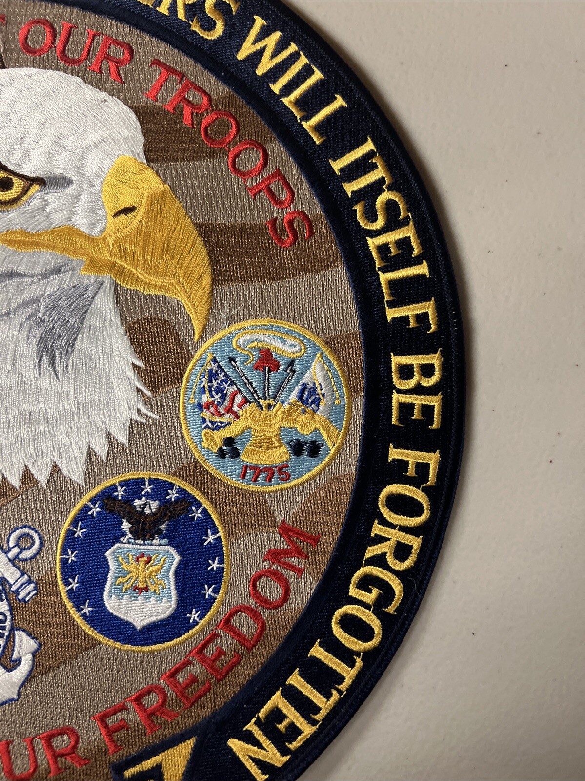 Fallen Heroes In Memory of Our Troops 12” Patch All Five Services