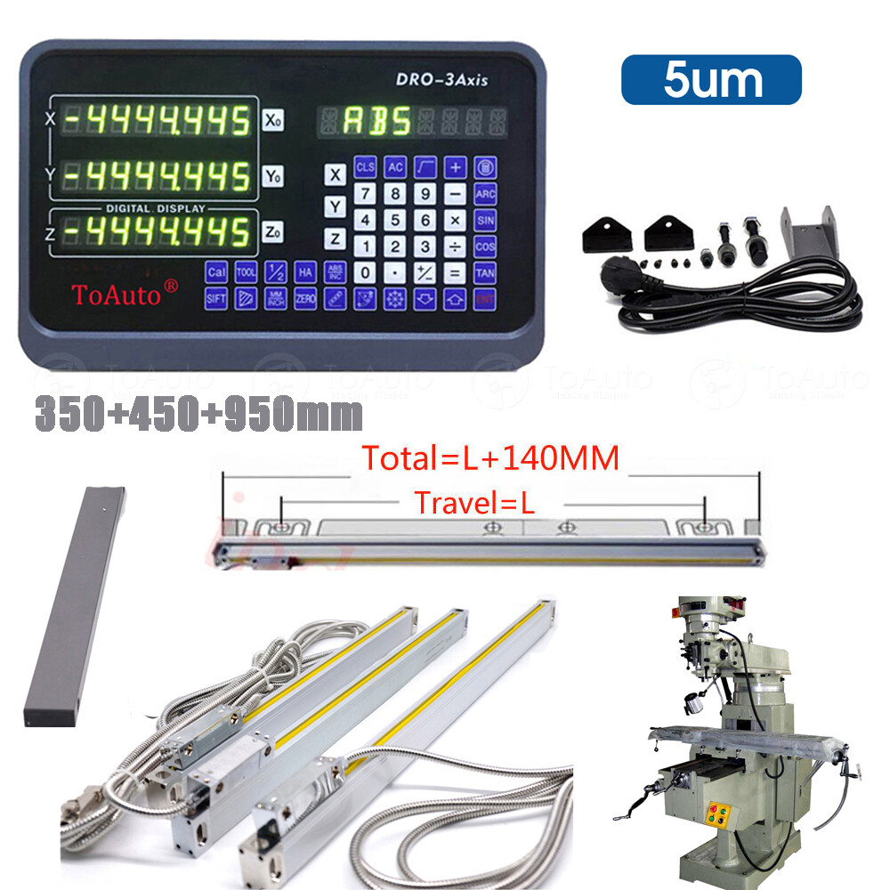 350*450*950mm Linear Scale + DRO 3 Axis Digital Readout Milling Machine Center