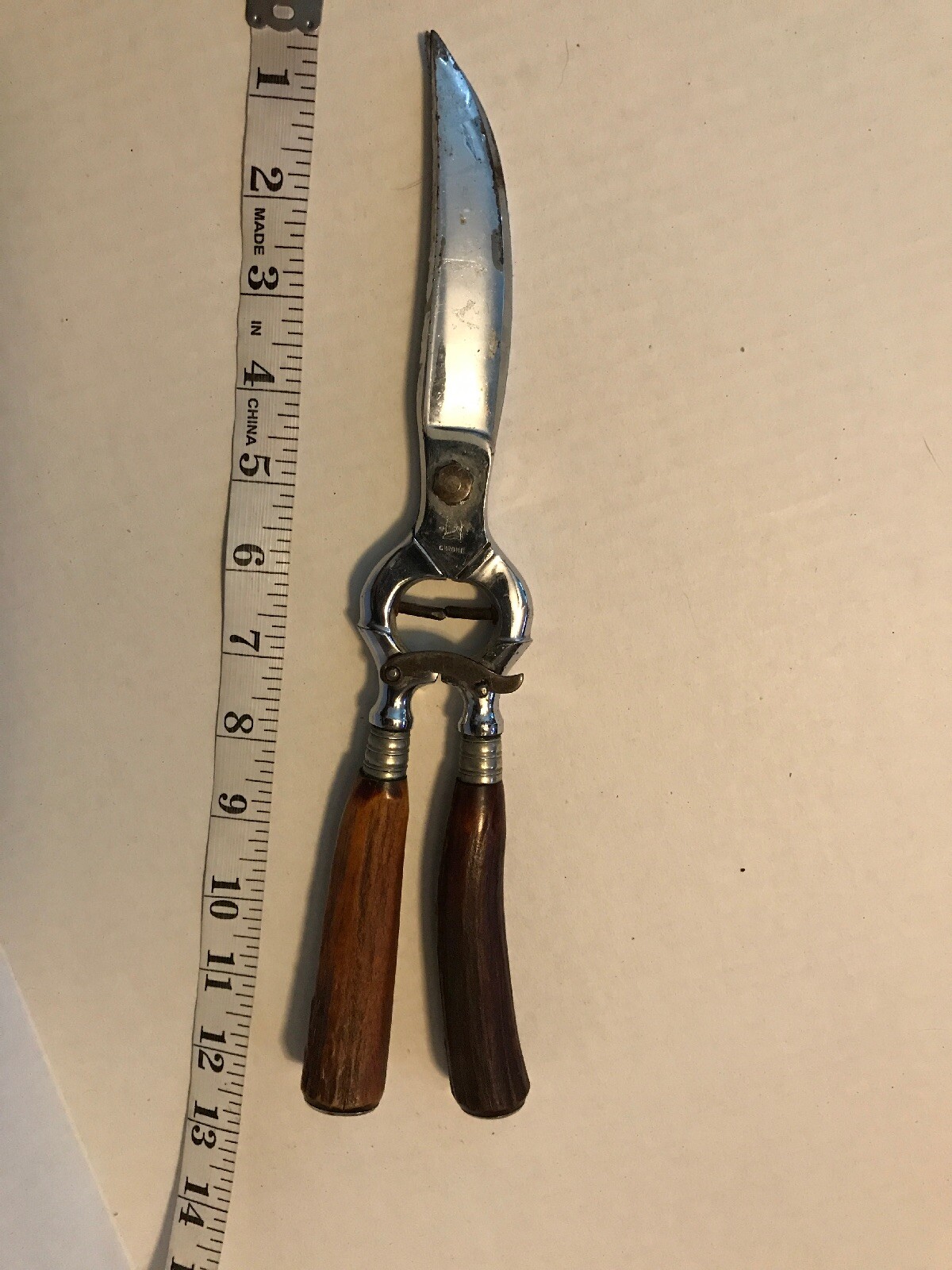 E. Spitzer SOLINGEN GERMANY Chrome & Antler HANDLE HUNTING Snips Scissors