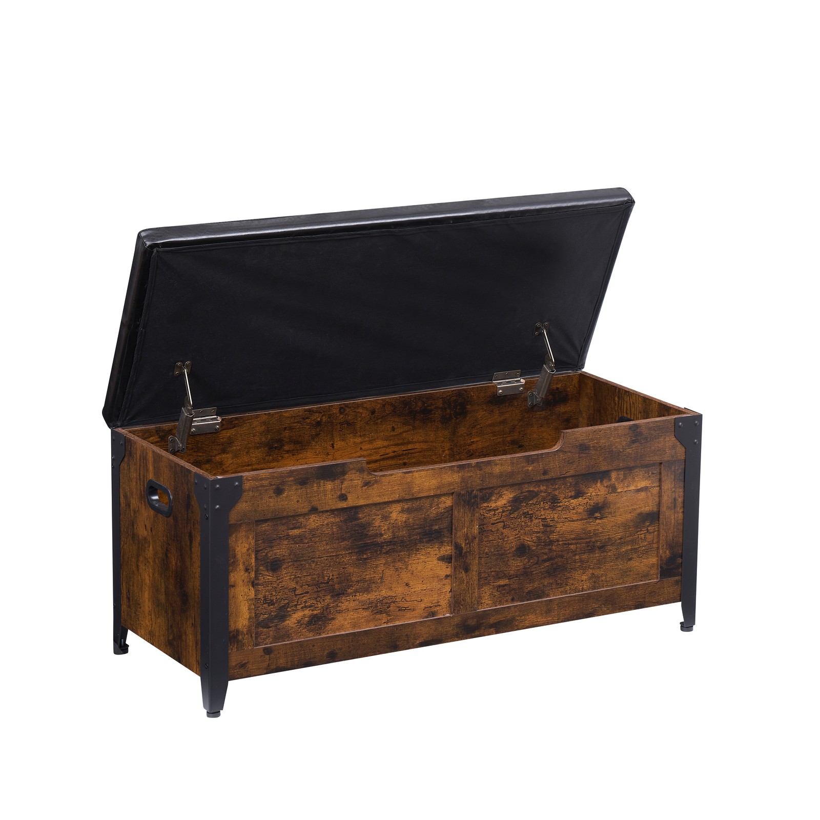 Farmhouse Lift-Top Storage Bench with Cushion Upholstered Storage Padded Seats