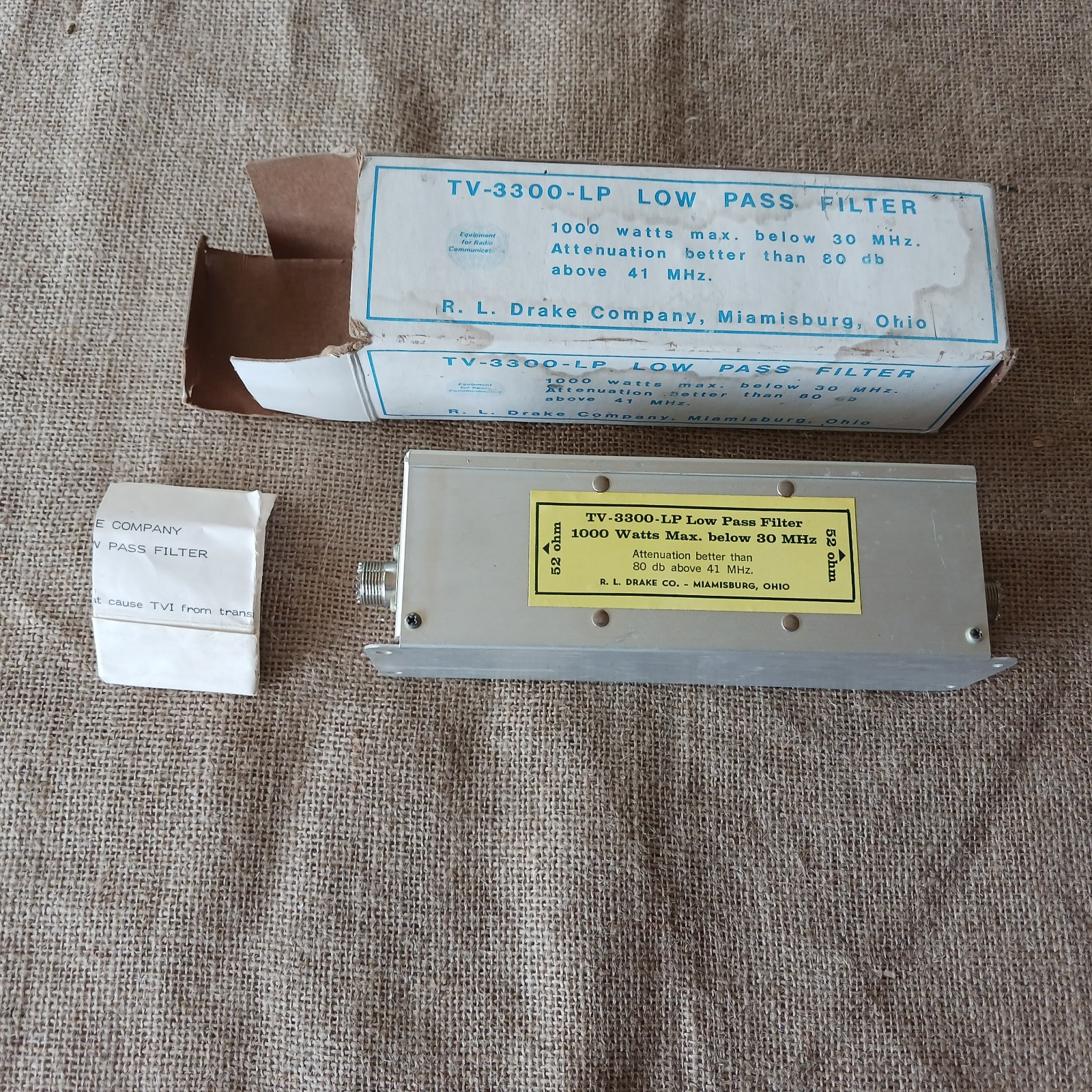 R.L. Drake model TV-3300-LP low pass filter
