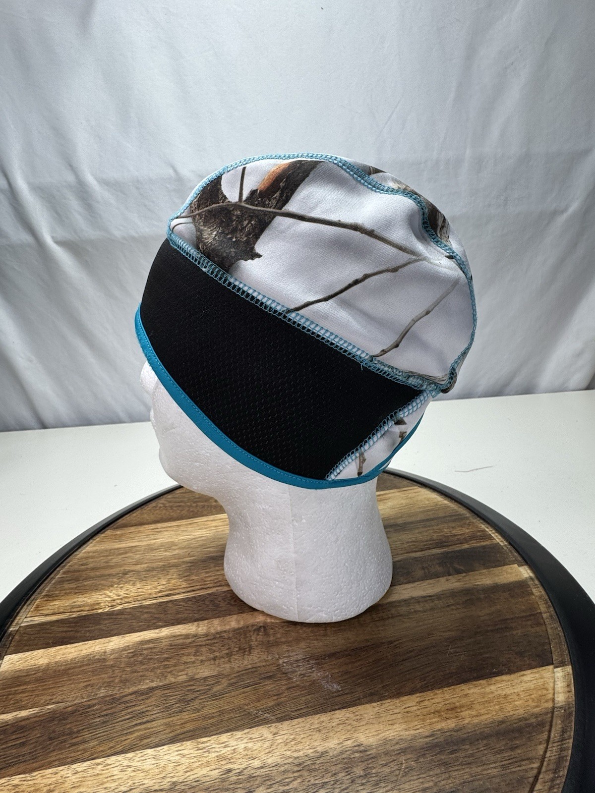 HUNTWORTH Beanie Hat Winter Camo Knit Cap Blue CAMO Skull Ponytail Hole