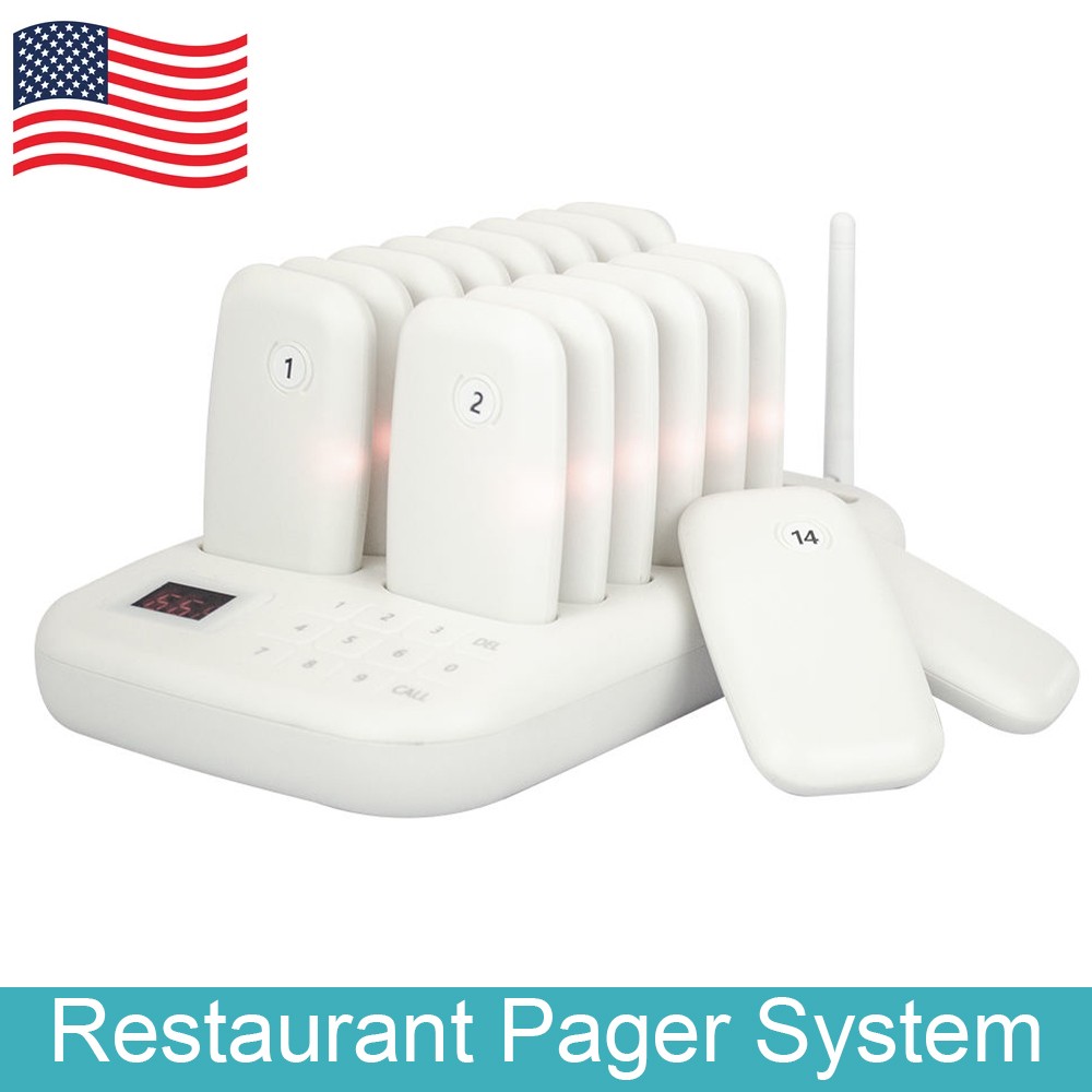 Restaurant Queuing System 10 Wireless Coaster Pager Kit Guest Call Pagers Church