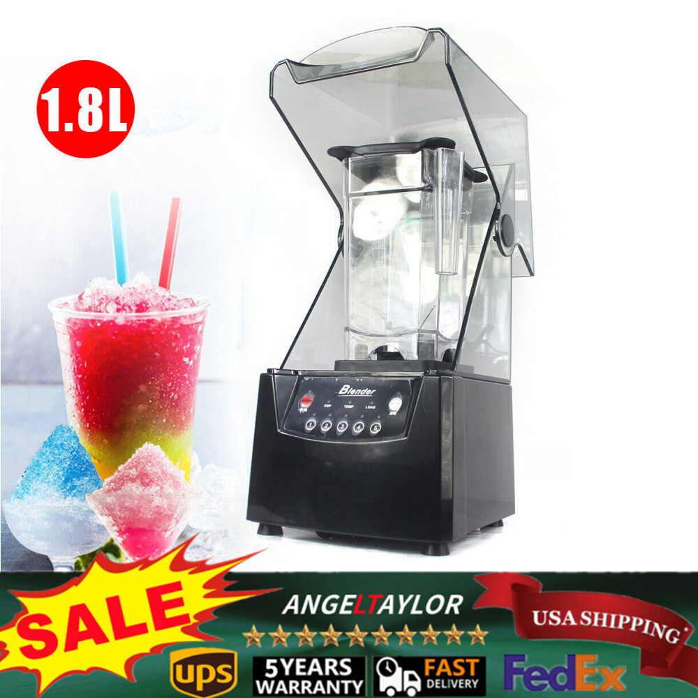 2600W Heavy-duty Commercial Blender With Shield Quiet Sound Enclosure 1.8L 110V