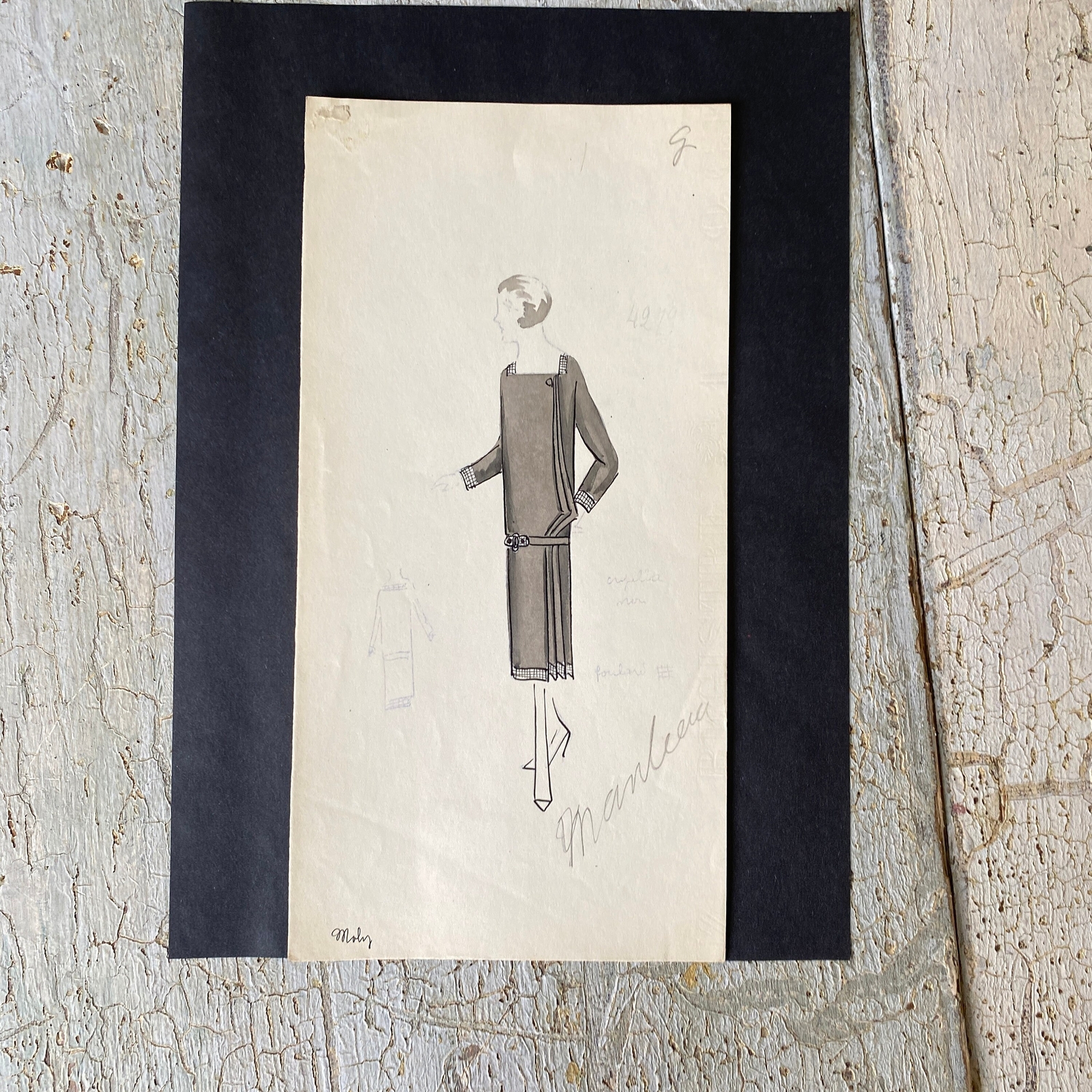 1 EDWARD MOLYNEUX Antique French Paris Fashion House of illustration drawings s