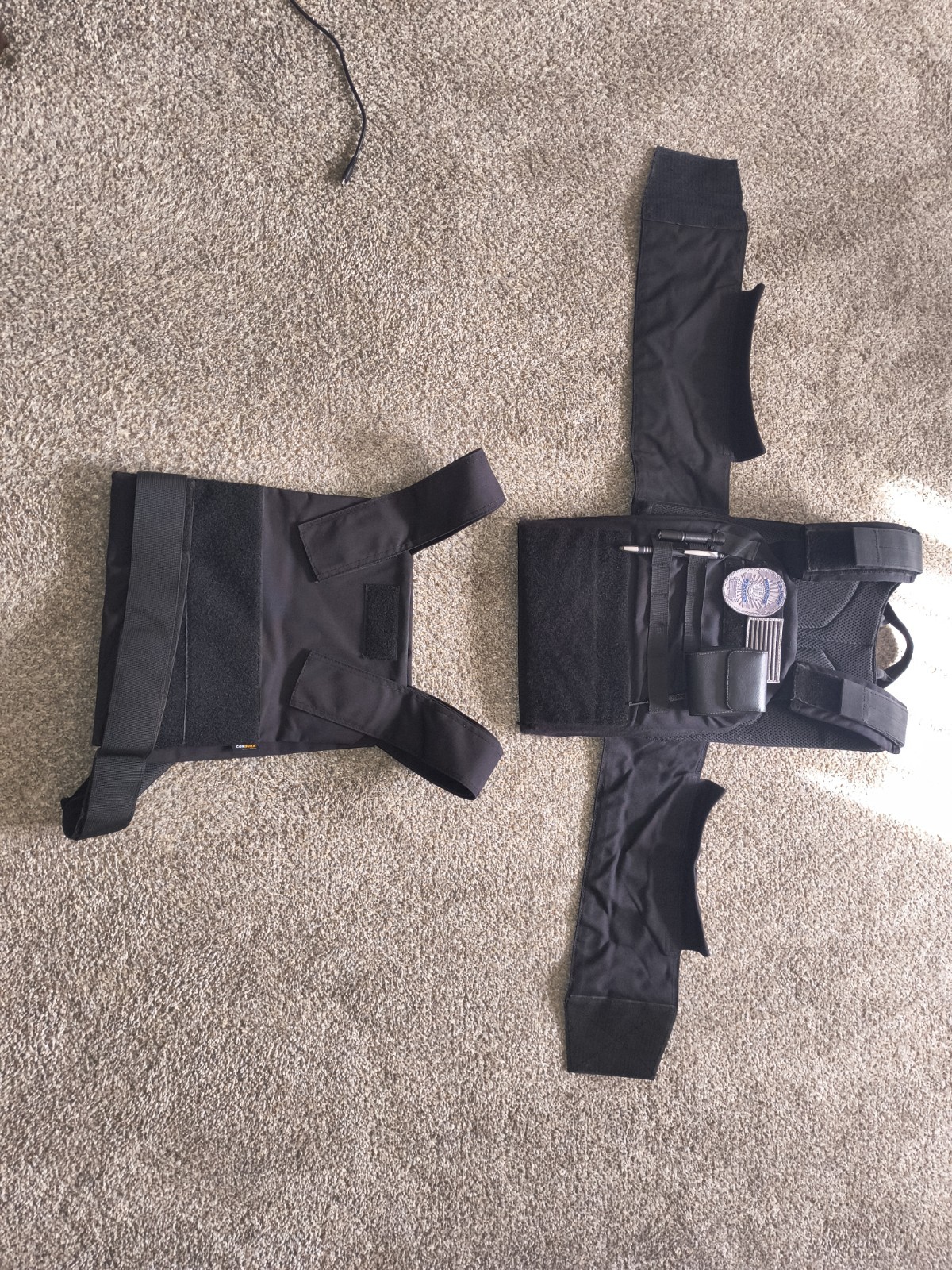 Tactical Body Armor Plate Set Black Adjustable Nylon Chest Protector