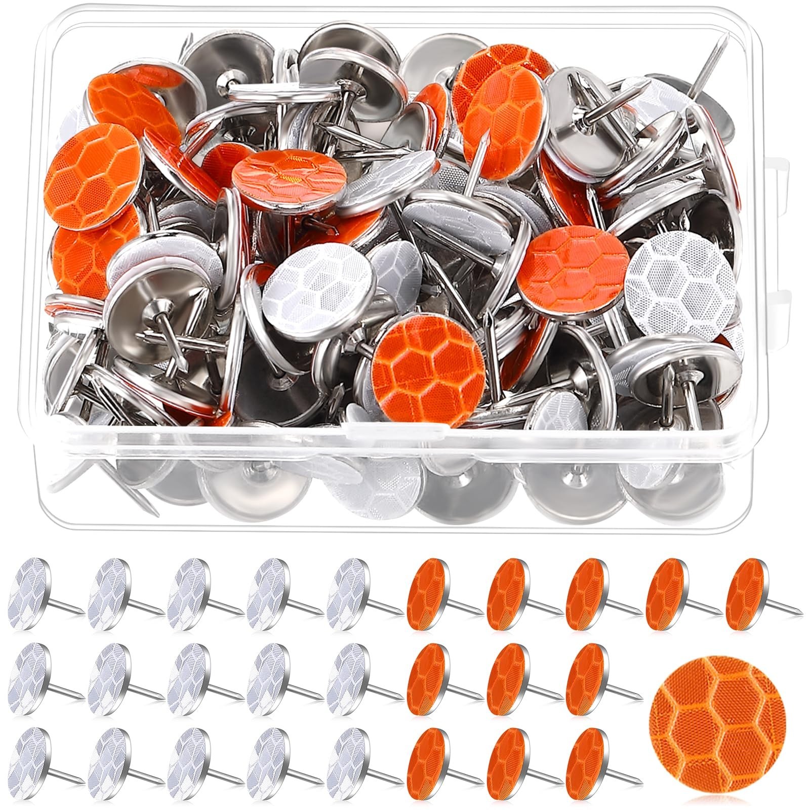 100 Reflective Tacks Trail Marking Tacks Glow Reflective Mark Trail Markers Thum