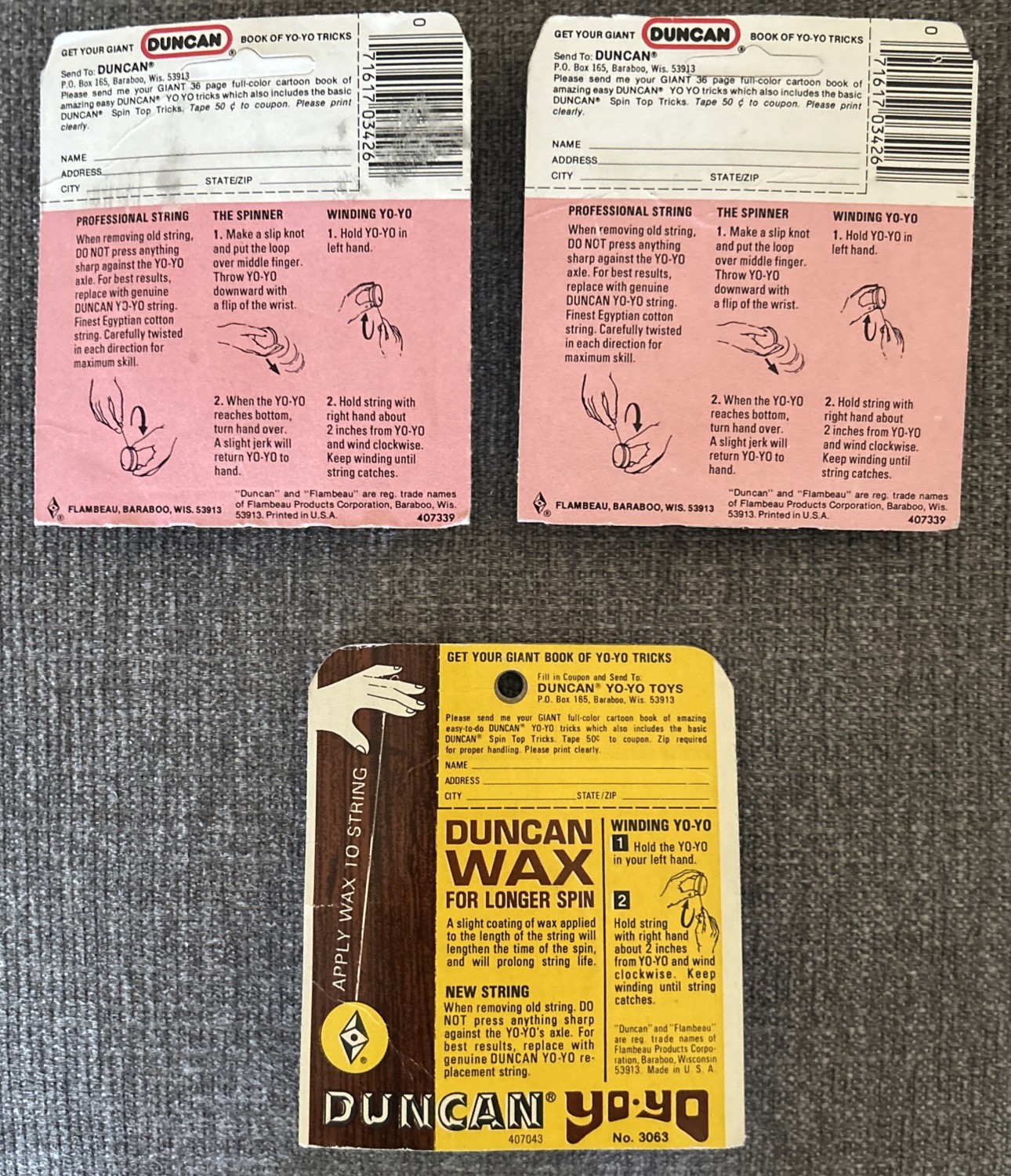 Vintage Duncan Yo-Yo Strings Lot - 3 packs