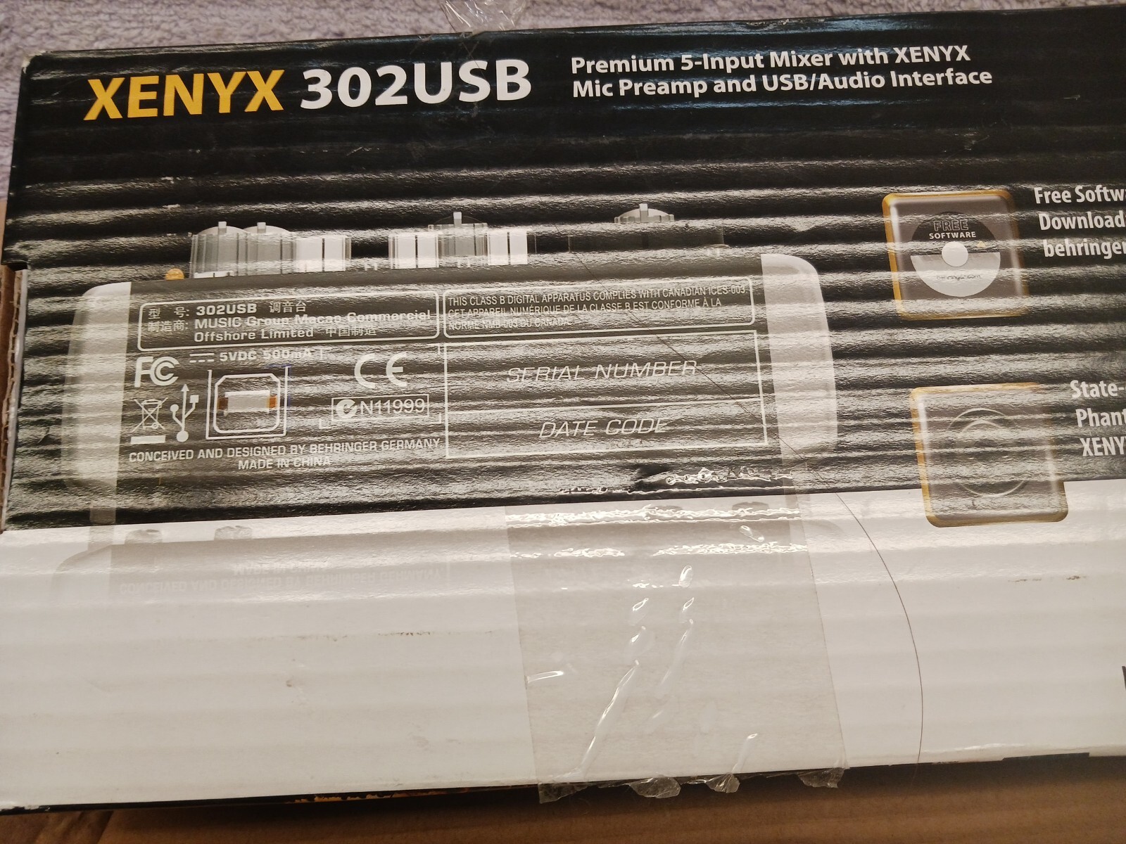 Behringer XENYX 302USB Audio Interface Mixer 5 Inputs BRAND NEW OPENED BOX