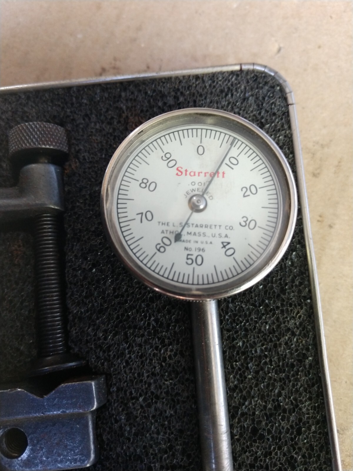 Starrett 196 Dial Indicator Set Vintage USA Gage Machinist Tools