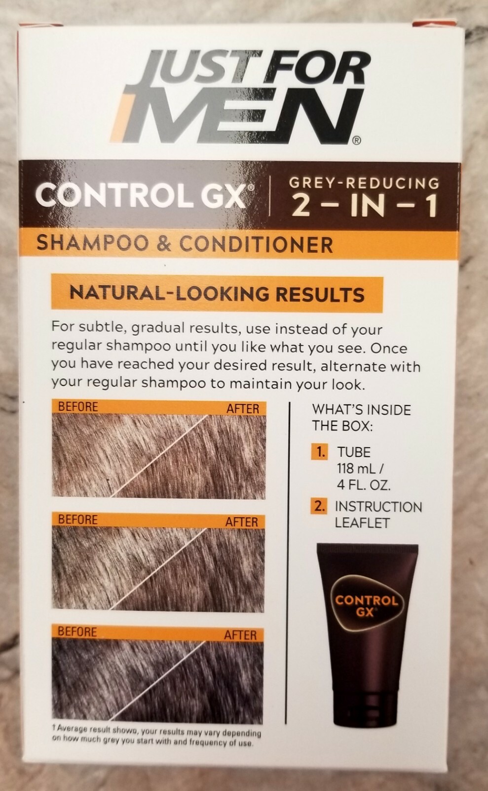 Just For Men CONTROL GX Grey Reducing 2in1 Shampoo & Conditioner 4oz