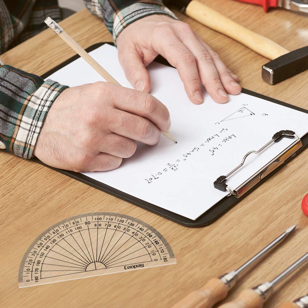 48 Pack 4 Inch Plastic Protractors Student Math Clear Protractor 180 Degrees