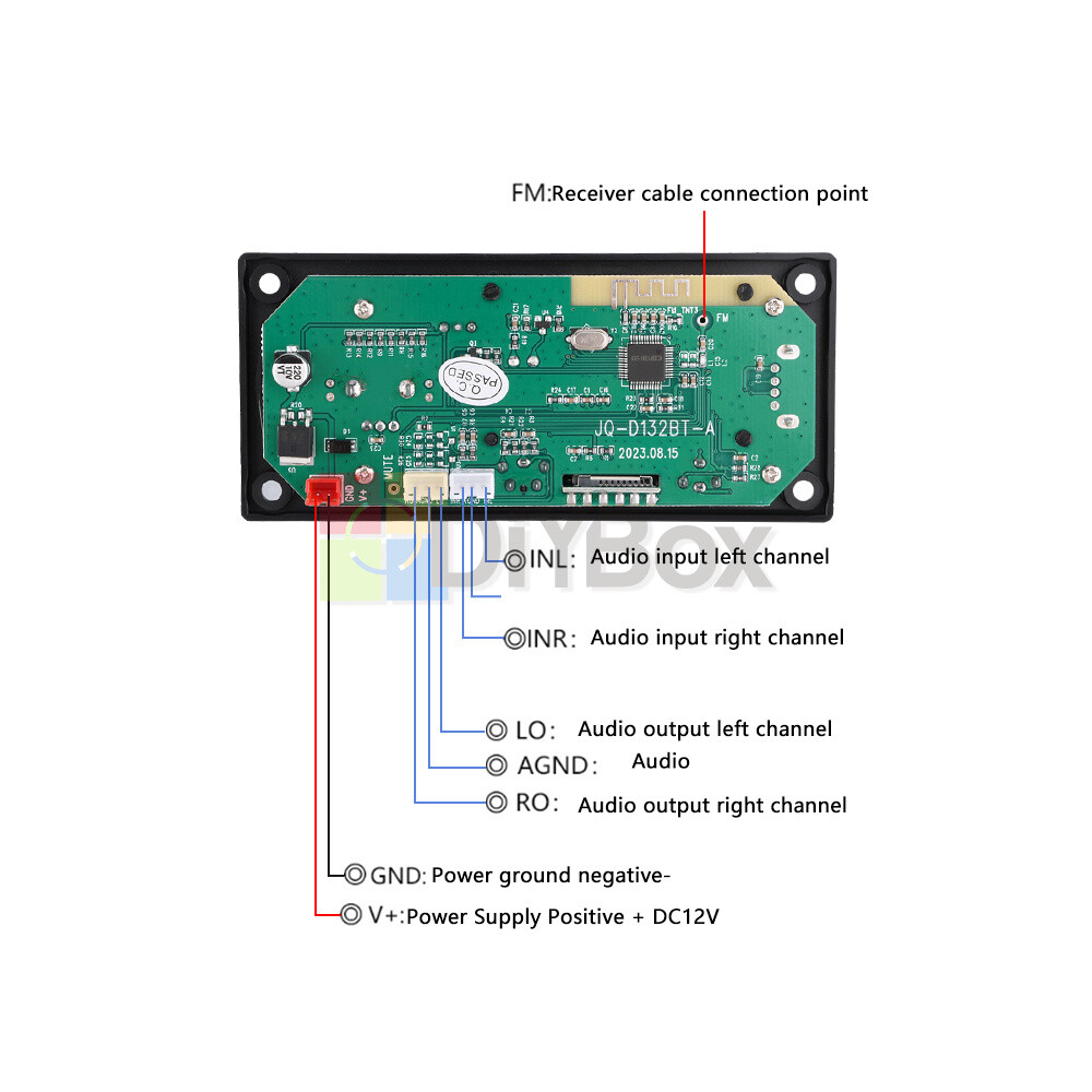 MP3 Decoder Board LCD Bluetooth FM Radio Audio Module with Remote Control 12V