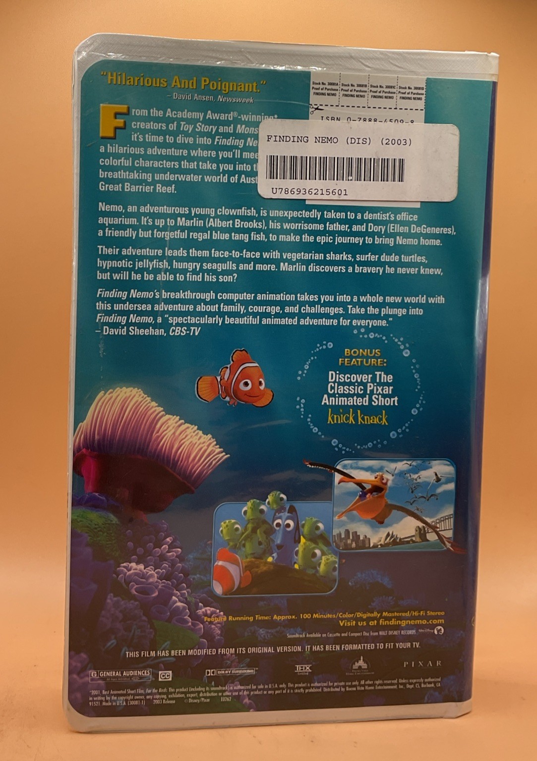 Finding Nemo VHS 2003 Disney Clamshell Acceptable *Buy 2 Get 1 Free*