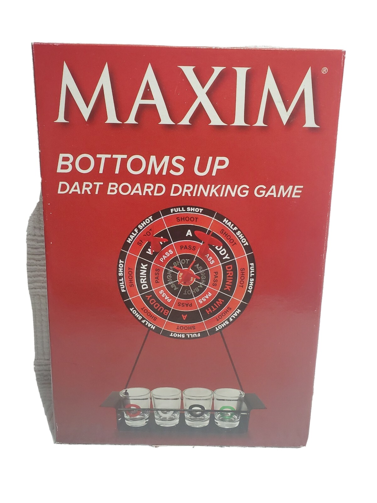 Maxim Bottoms Up Dart Board Drinking Game Fun Drink Shots